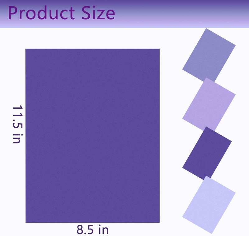 WEKOOSE Purple Colored Cardstock, Art Kraft Cover Stock Paper, 65lb/175GSM for Card Construction Making, Scrapbooking, Printing, Quilling and Crafts DIY 4 Shades 40 Sheets, 10 Sheet Each Color - Image 2